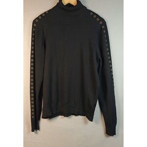 JOSEPH A.‎ Grommet Turtleneck Long Sleeve Sweater  Medium Chassic Preppy